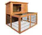 i.Pet Chicken Coop 96cm x 96cm x 100cm Rabbit Hutch Large Run Wooden Cage Outdoor House