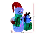 Jingle Jollys Christmas Inflatable Snowman 1.8M Illuminated Decorations