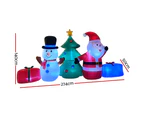 Jingle Jollys Christmas Inflatable Tree Snowman 2.7M Illuminated Decorations