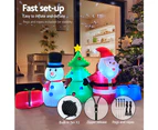 Jingle Jollys Christmas Inflatable Tree Snowman 2.7M Illuminated Decorations