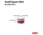 OXO 0.4L Small Square Mini POP 2.0 Container - Clear
