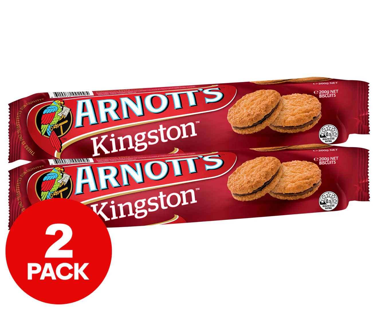 2 x Arnott's Kingston Biscuits Original 200g