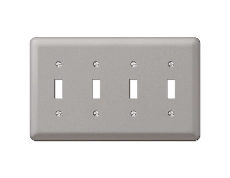 AmerTac/Amerelle 2T4PW Round Corner Pewter Steel Wall plate