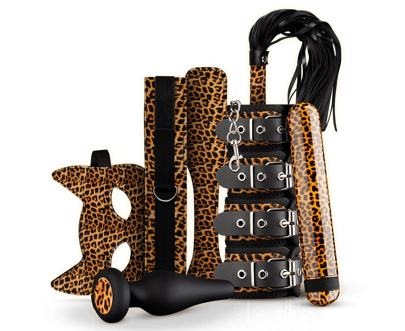 Panthra 8-Piece Gato Play Set - Leopard Print/Black