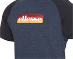 Ellesse Men's Kershaw Raglan Tee / T-Shirt / Tshirt - Navy Marle