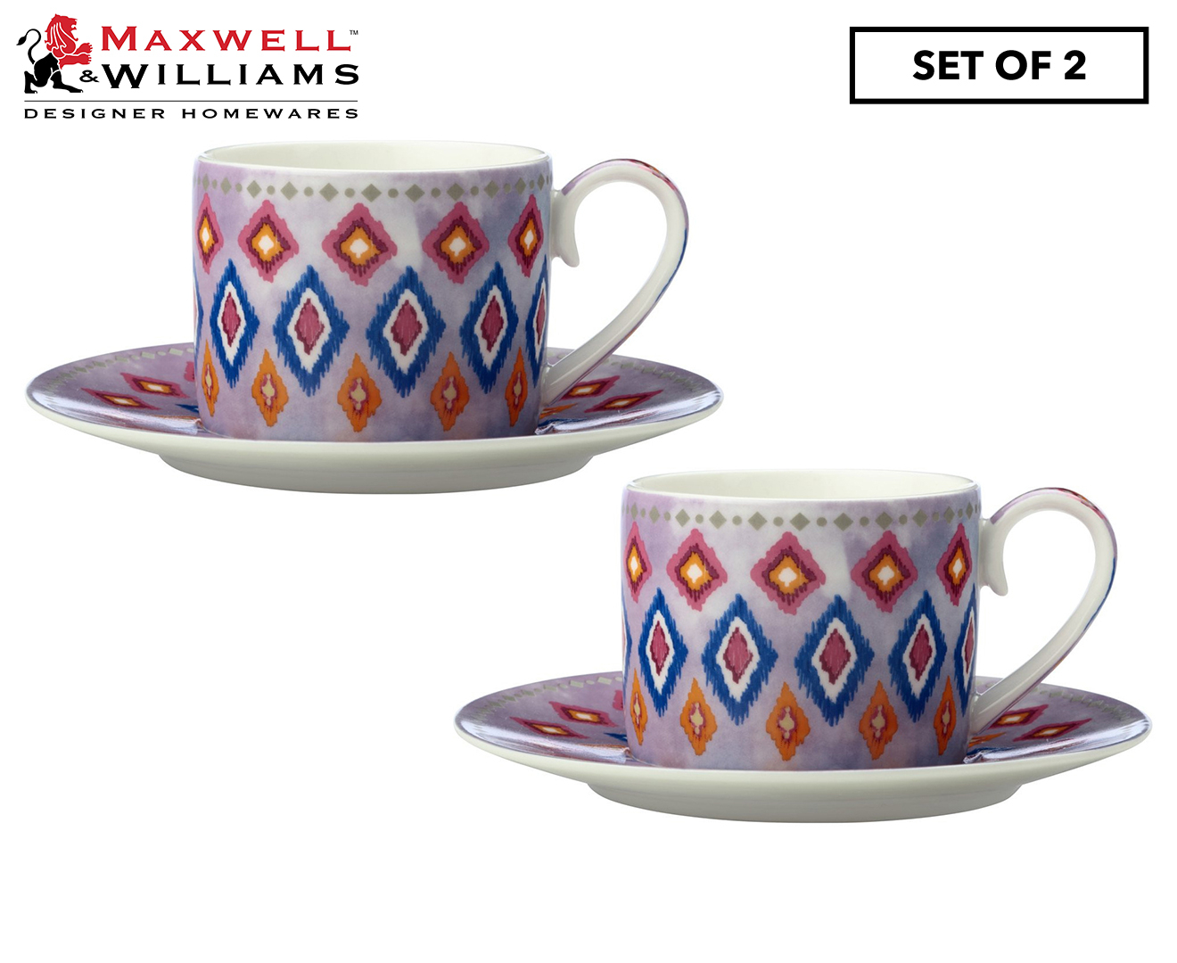 Maxwell & Williams Teas & C's Regency Demi Cup & Saucer 100ML Set