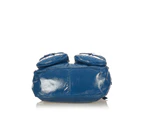 Bottega Veneta Preloved Intrecciato Patent Leather Shoulder Bag Women Blue - Designer - Pre-Loved