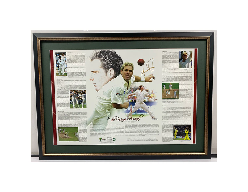 Cricket - Shane Warne "Arsenal" Signed & Framed Limited Edition Lithograph