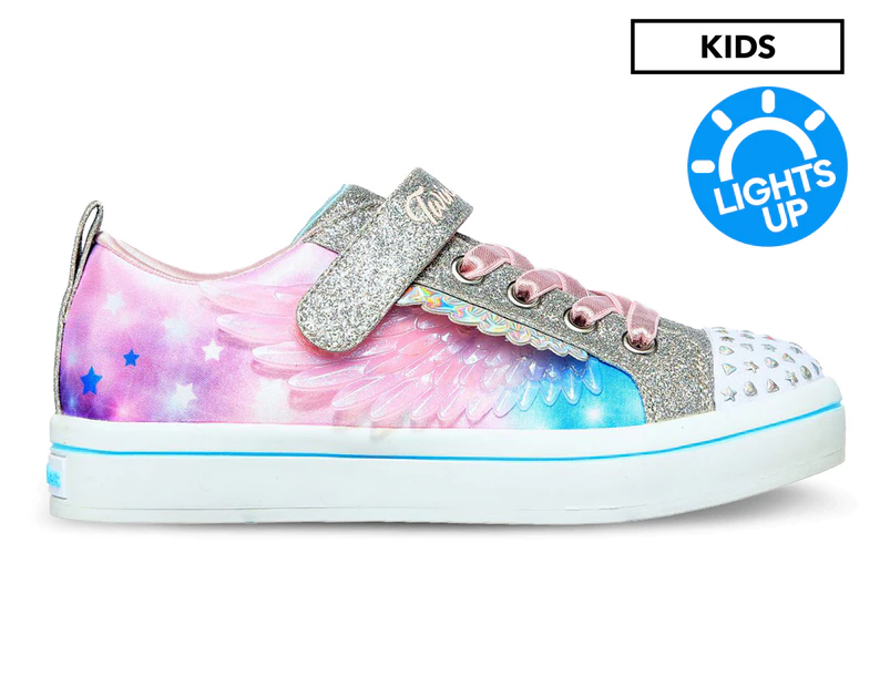 Skechers Girls' Twinkle Toes Twi-Lites 2.0 Light-Up Unicorn Sky Sneakers - Silver Multi