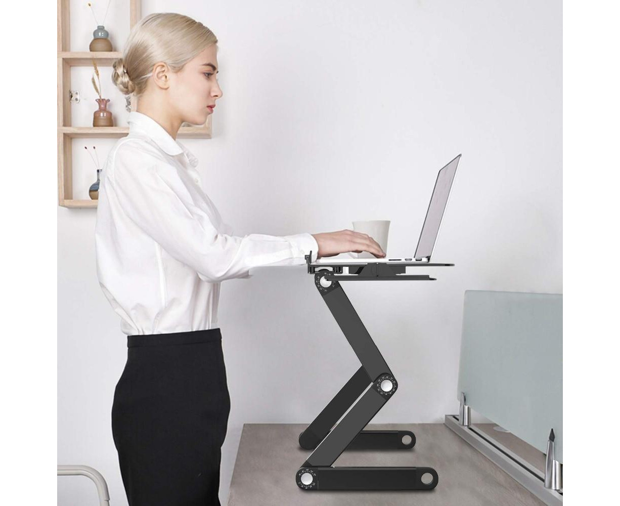 aluminum alloy standing laptop desk mobile lifting desk