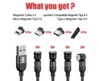 Magnetic Fast Charging Cable 540° Rotating Heads Compatible Charger for IOS & Android Devices