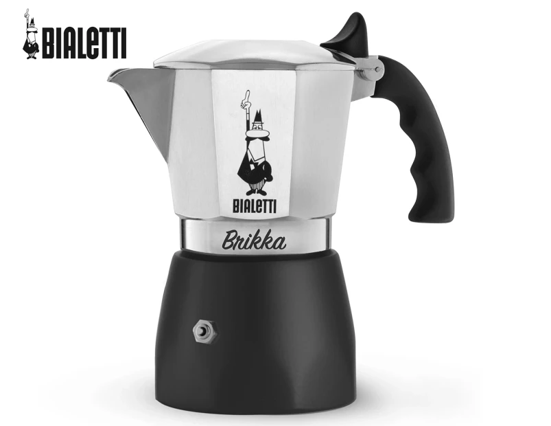Bialetti 2-Cup Brikka Coffee Pot - Black/Silver