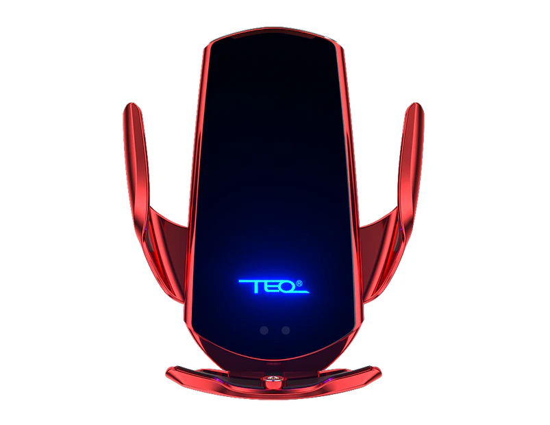 TEQ Wireless Car Charger holder windshield+ dash+Air vent 3in 1 High Quality with sensor Red