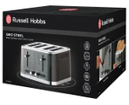 Russell Hobbs 4-Slice Geo Steel Toaster - Black