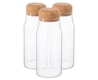 Argon Tableware Glass Storage Bottle with Cork Lid - Modern Contemporary Kitchen Pantry Food Canister - 720ml 1