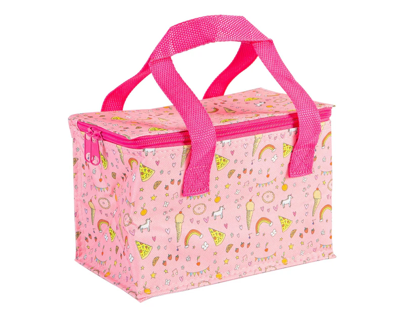 Tiny Dining Insulated Lunch Bag - Patterned Fabric Foil Lined Picnic Sandwich Box Holder - Sketchbook