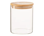 Argon Tableware Scandi Glass Storage Jar with Wooden Lid - Modern Contemporary Kitchen Pantry Food Canister - 750ml