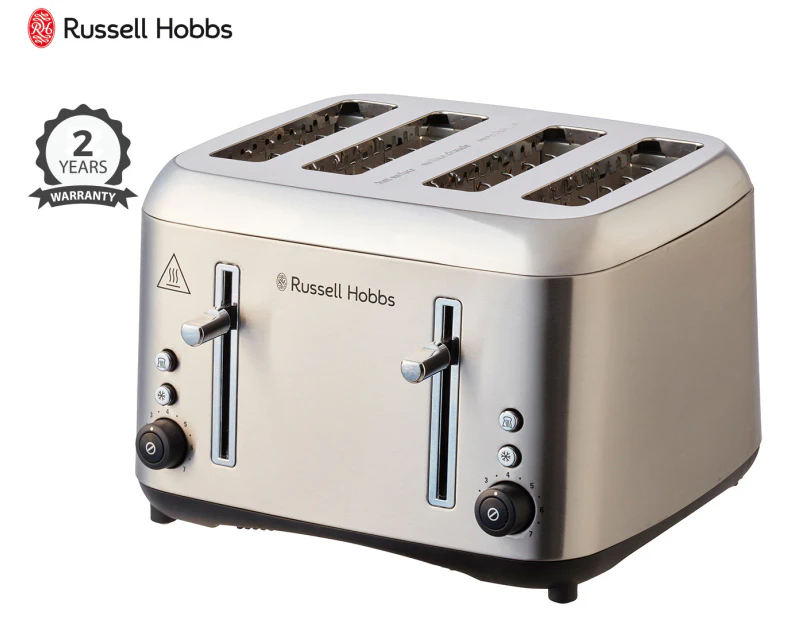 Russell Hobbs RHT514BRU Addison 4 Slice Toaster Brushed Stainless Steel 1670W