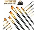 15Pcs Artist Paint Brushes Set 2