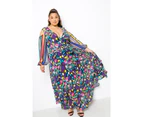 Azura Exchange Multi Print Chiffon Maxi Dress Women Clothing