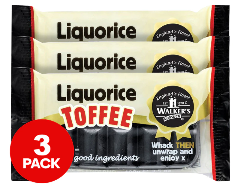 3 x Walker's Toffee Tray Liquorice 100g