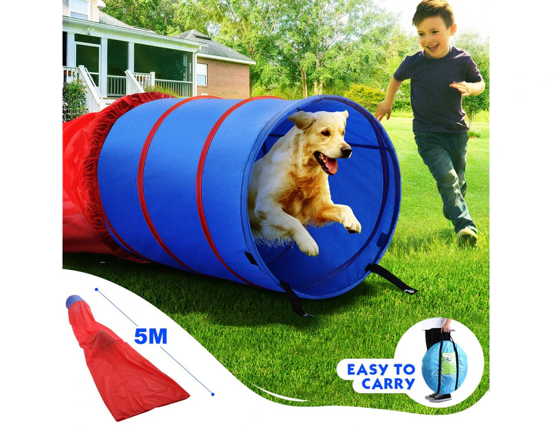 Pet Dog Tunnel Puppy Agility Equipment Interactive Toys Exercise Training  with Carrying Case