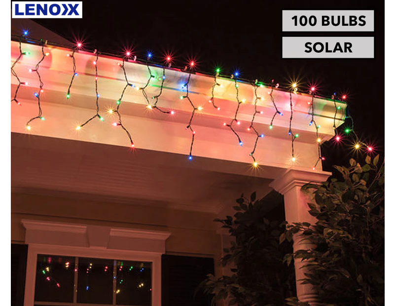 Lenoxx 100 Solar Christmas Decorative Curtain Lights - Multi