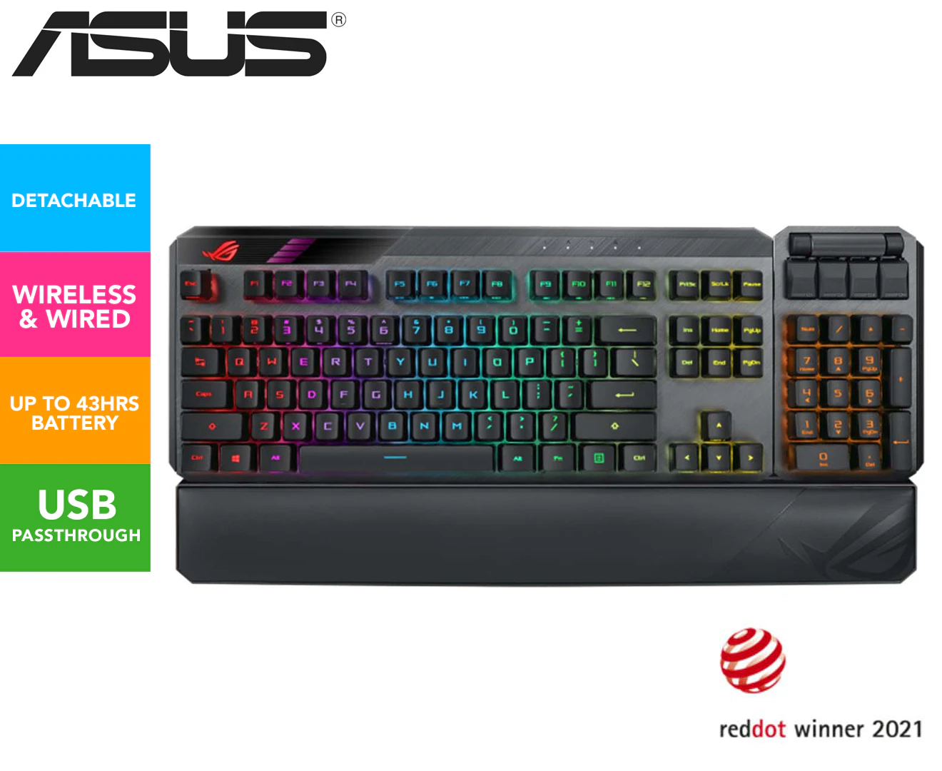 Asus Rog Claymore II Wired/Wireless Gaming Mechanical Keyboard For Computer/PC