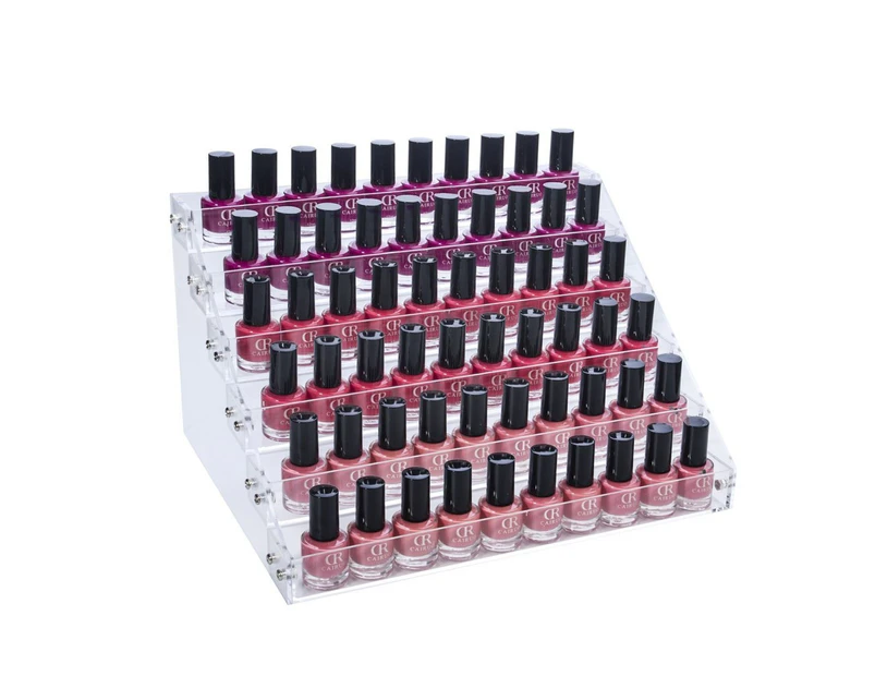 Mobengo 66 Bottles of 6 Tier Acrylic Nail Polish Display Rack Stand Holder Jewellery Makeup Organiser