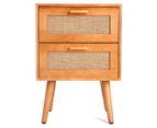 West Avenue Alexa 2-Drawer Bedside Table - Natural