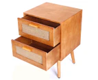 West Avenue Alexa 2-Drawer Bedside Table - Natural