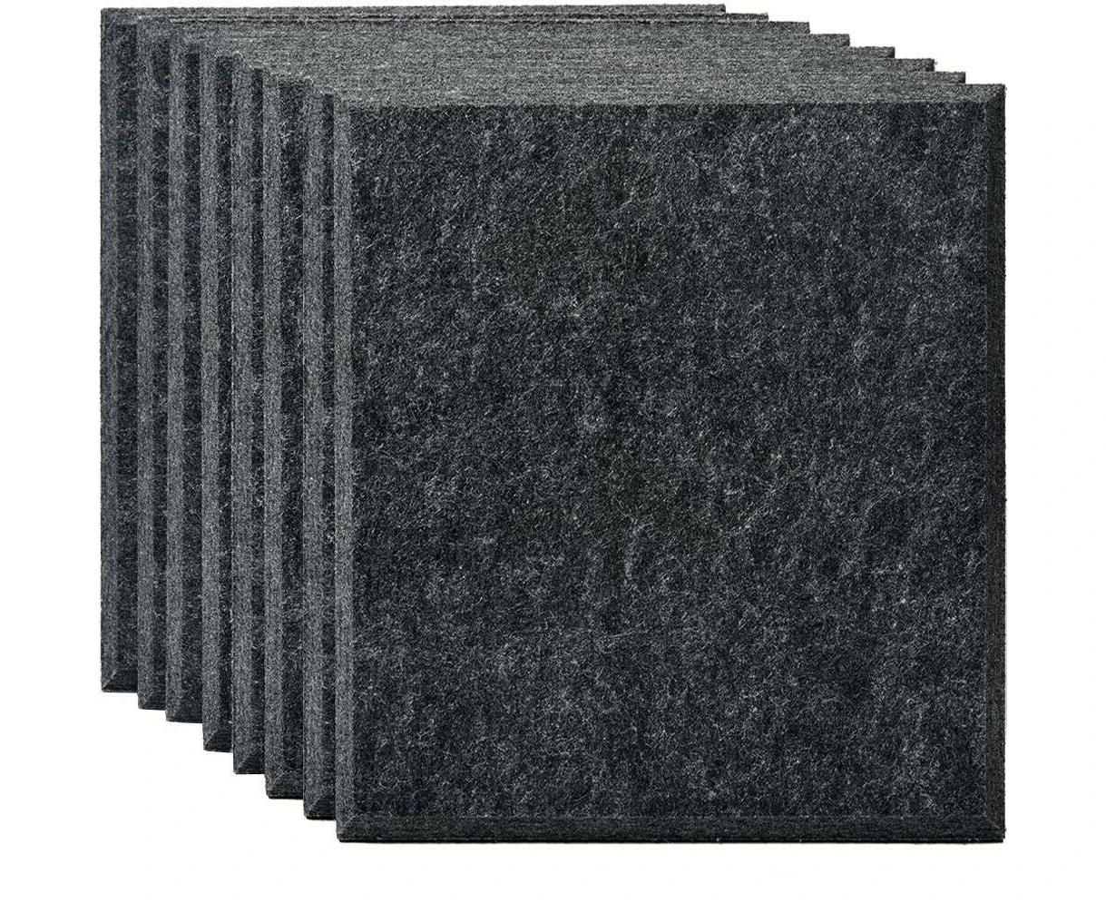 Acoustic Panels Panel Polyester Board Sound Absorb Insulation - Sesame Black - 60cm*60cm 8 pcs