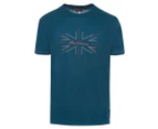 Ben Sherman Men's Neon Flag Tee / T-Shirt / Tshirt - Petrol Blue