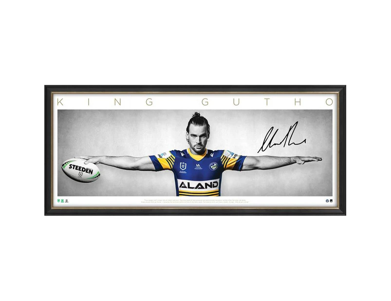 Parramatta Eels - Clint Gutherson 'King Gutho' Signed & Framed Wings Print