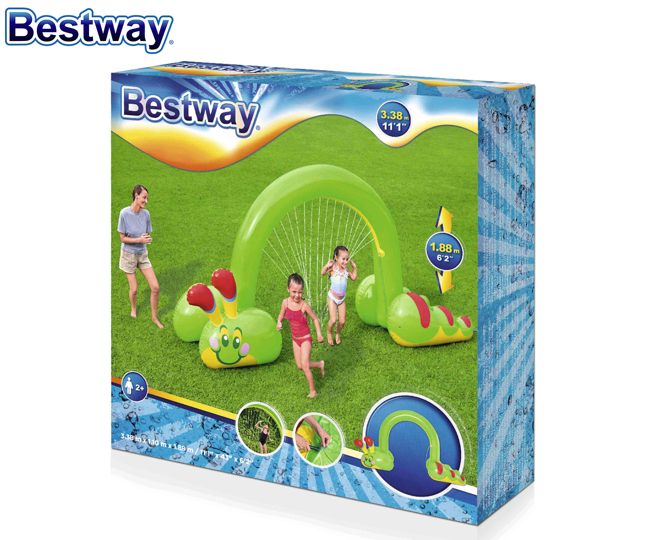 Bestway Jumbo Caterpillar Sprinkler - Green/Multi