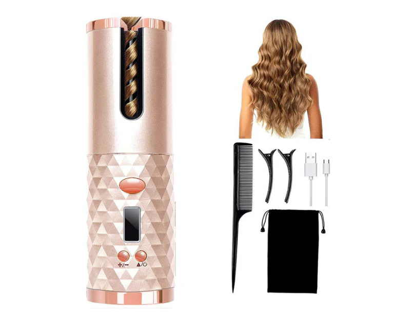 Beakey Portable Automatic Hair Curler Cordless Wand Curling Iron Fast  Heating Hair Curler-Pink .au