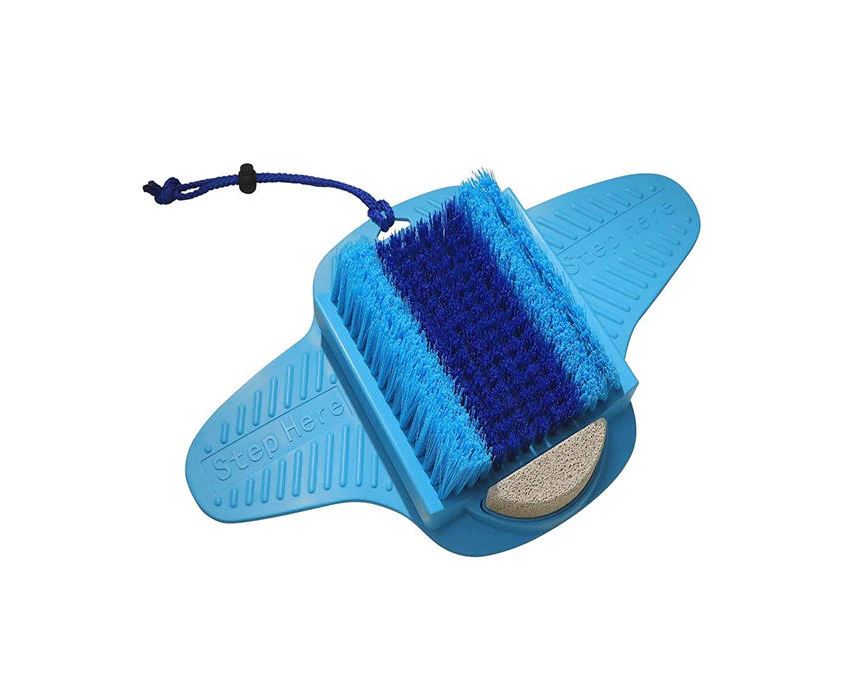 Beakey Shower Foot Scrubber With Pumice Stone Foot Clean Smooth Exfoliate & Massager-Blue