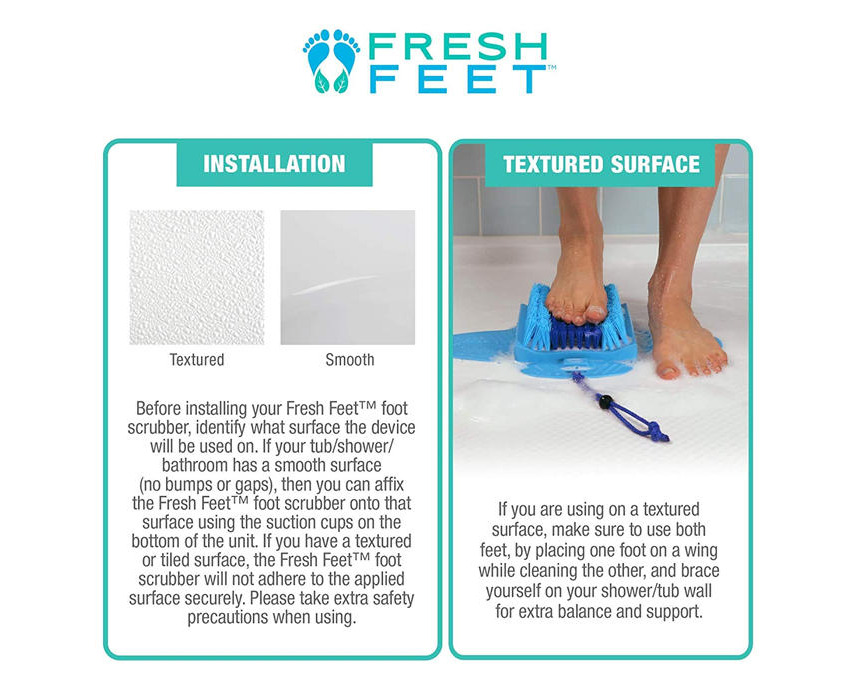 Beskar Shower Foot Scrubber with Pumice Stone, Foot Clean, Smooth, Exfoliate & Massager Without Bending in The Shower or Bathtub