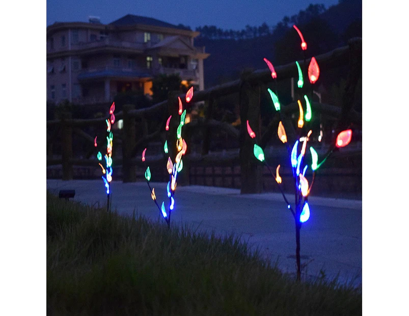 3PCS Solar Powered LED Leaf Tree Branch Lights Set - Multicolor