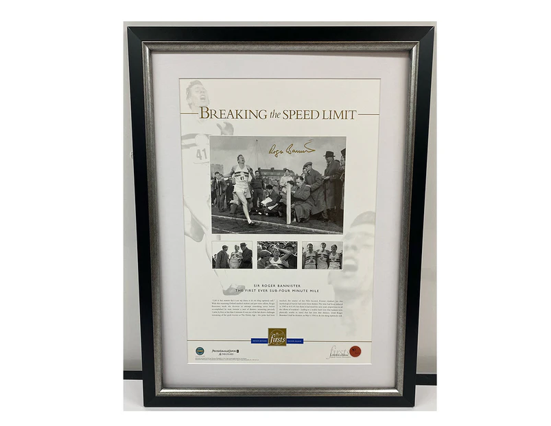 Olympics - Sir Roger Bannister - Signed 'Breaking the Speed Limit' Framed Print