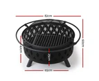 Portable 32 Inch Outdoor Fire Pit and BBQ