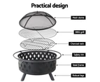 Ozark Home Fire Pit BBQ Charcoal Grill Ring Portable Outdoor Kitchen Fireplace 32"