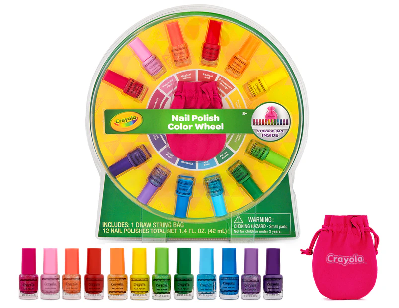Crayola 12-Piece Nail Polish Colour Wheel w/ Carry Bag