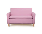 Keezi Kids Sofa Armchair 2 Seater Couch Lounge Chair with Storage - Pink