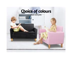 Keezi Kids Sofa Armchair 2 Seater with Storage - Black