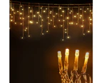 Jingle Jollys 12.5M Solar Christmas Lights Icicle String Light Warm White