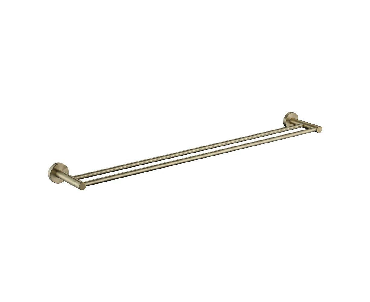 Decaura Brushed Gold Double Towel Rail 750mm Holder Bathroom 304 Stainless Steel Wall Mounted