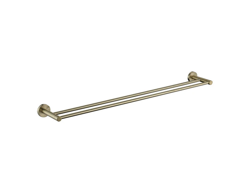 Decaura Brushed Gold Double Towel Rail 750mm Holder Bathroom 304 Stainless Steel Wall Mounted