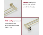 Decaura Brushed Gold Double Towel Rail 750mm Holder Bathroom 304 Stainless Steel Wall Mounted