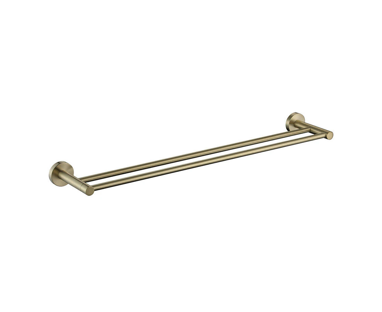 Decaura 600mm Brushed Gold Double Towel Rail Holder Bathroom 304 Stainless Steel Wall Mounted